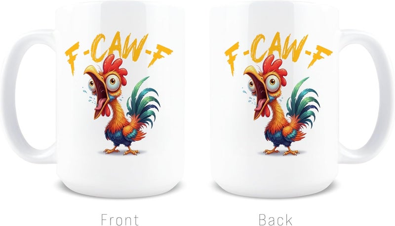 Hogg F-Caw-F Mug, 15 oz Ceramic F Caw F Coffee Mug, Hidden Message Coffee Cup, F-Caw-F, Secret Message Cup, Sarcastic Gifts, Sassy Rooster, White Elephant Gag Gift, F Caw F - Image 5